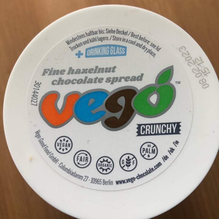 photo of Vego Fine Hazelnut Chocolate Spread Crunchy  shared by @davmen on  16 Apr 2022 - review