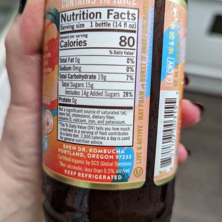 photo of Brew Dr. Kombucha Just Peachy shared by @ashleyash on  15 Sep 2022 - review