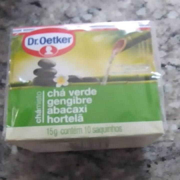 photo of Dr. Oetker Chá Misto (chá verde, gengibre, abacaxi e hortelã) shared by @sandrinha on  09 May 2022 - review