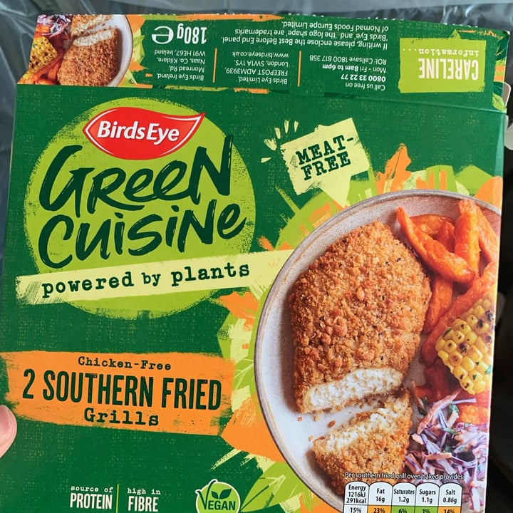photo of Bird's Eye Green Cuisine Chicken free southern fried grills shared by @fvlickerofhope on  22 Apr 2022 - review