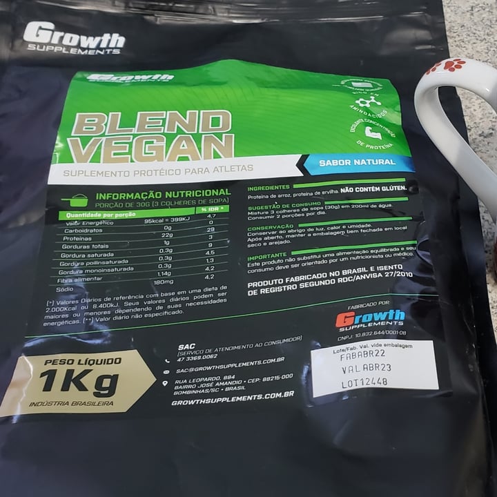 review photo of Growth Supplements Blend Vegan shared by @angelmartoszat on 31 May 2022 - review