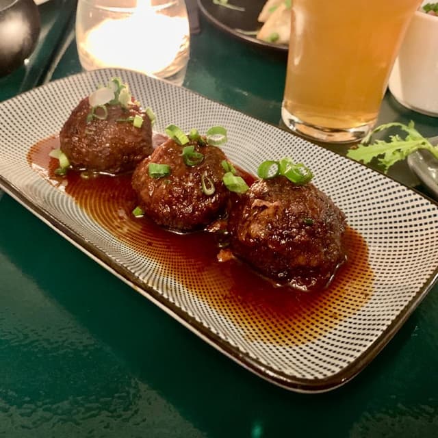 Photo of the dish “Tsukuné Skewer”