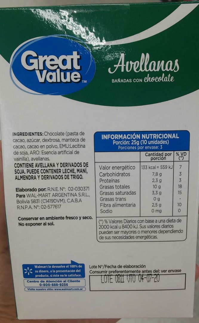 review photo of Great Value Avellanas bañadas con chocolate shared by @8cintia8 on 16 Dec 2019 - review