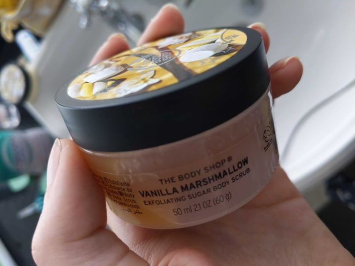 photo of The Body Shop Sugar body scrub vanilla marshmallow shared by @bearbagels on  10 Apr 2020 - review