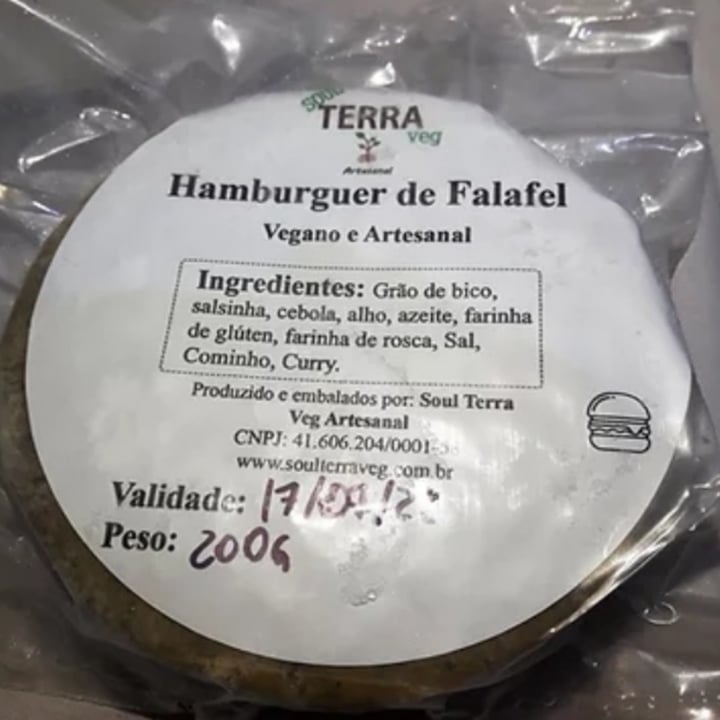 photo of Soul Terra Veg Hamburguer de falafel shared by @telmabellotto on  25 Jun 2022 - review