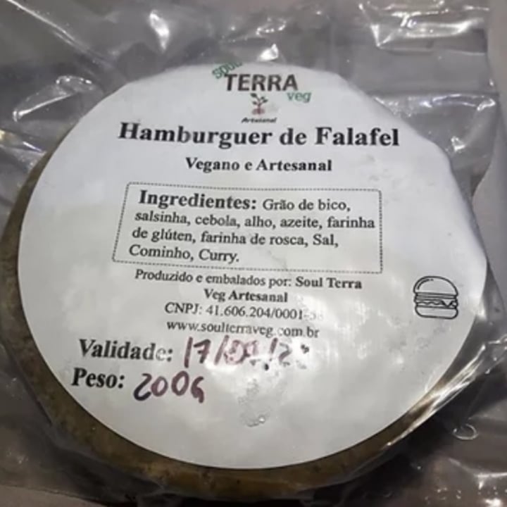review photo of Soul Terra Veg Hamburguer de falafel shared by @telmabellotto on 25 Jun 2022 - review