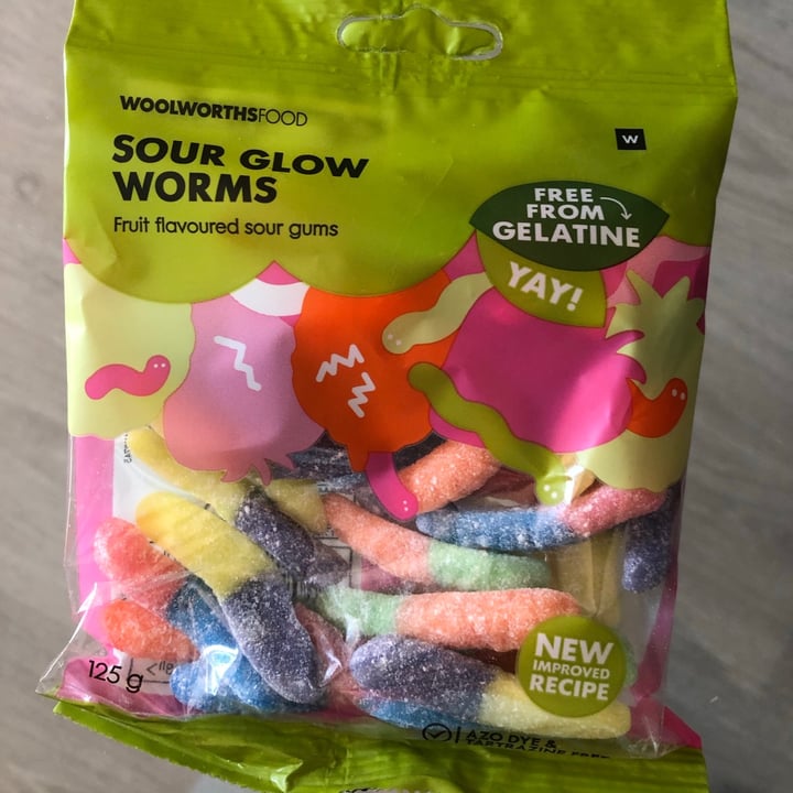 photo of Woolworths Food Sour glow worms shared by @farraho on  19 Aug 2021 - review