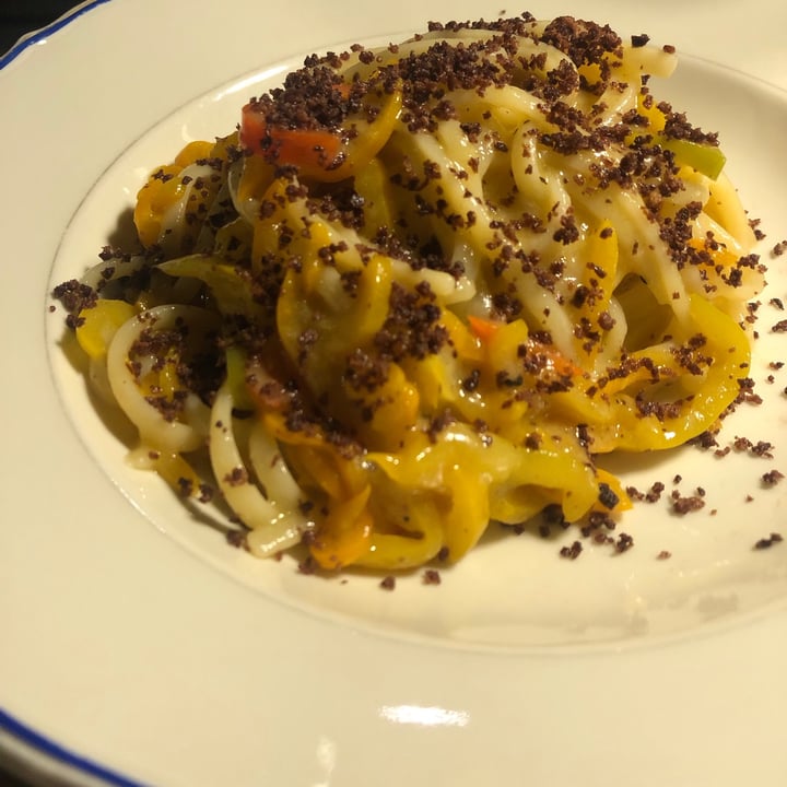 photo of Sottobosco Bistrot Linguine Verrigni  all'aglione con peperoncini dolci e terra di olive nere shared by @seitansistah on  16 Aug 2021 - review
