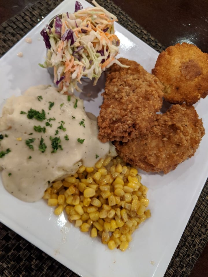 review photo of Violette's Vegan Organic Cafe & Juice Bar Fried Chick'n Seitan shared by @timdaly on 01 Apr 2020 - review