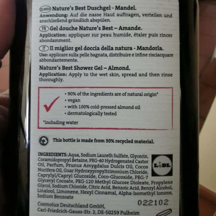 photo of Cien Nature's Best Shower Gel With 100% Cold pressed Almond oil shared by @silvia61 on  28 May 2022 - review