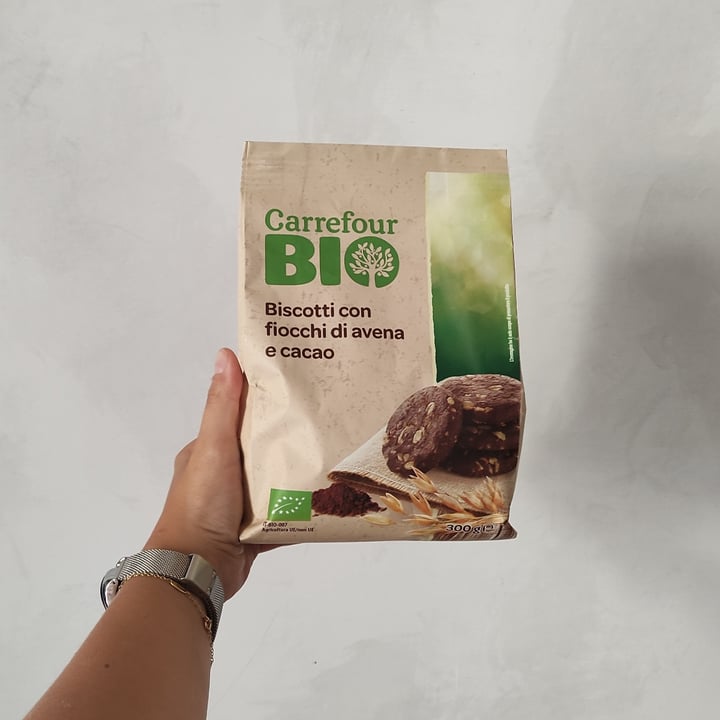 photo of Carrefour Bio Biscotti Con Fiocchi Di Avena E Cacao shared by @tastyveg on  04 Oct 2021 - review