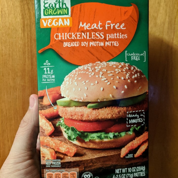photo of Earth Grown Meat Free Chickenless Patties shared by @thevalleyvegan on  24 Oct 2020 - review