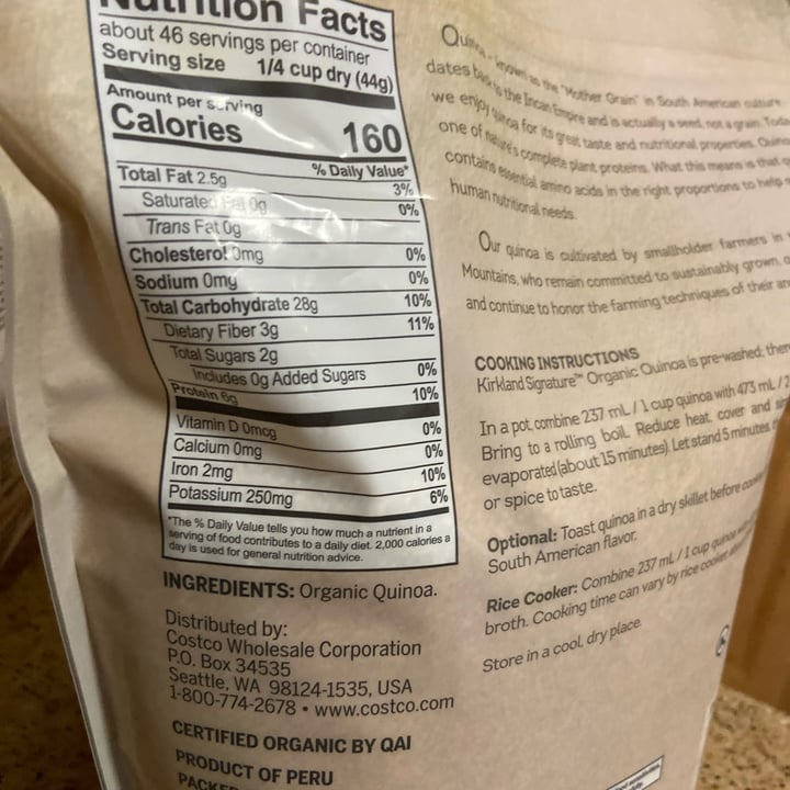 review photo of Kirkland Signature Quinoa organica shared by @lisa1084 on 02 Dec 2021 - review