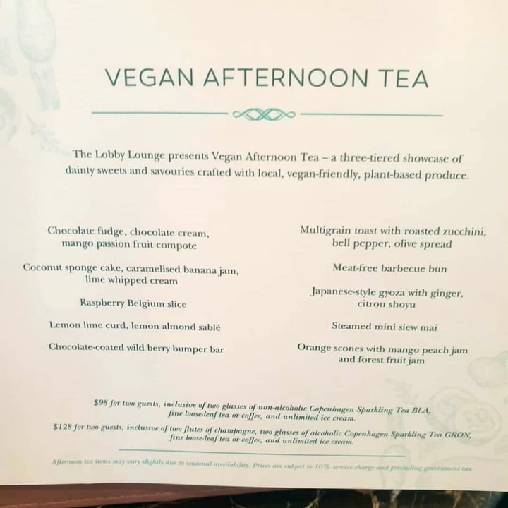 photo of The Lobby Lounge Vegan High Tea shared by @applepancakes on  01 Apr 2021 - review