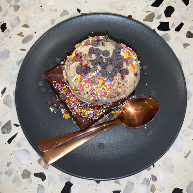 Photo of the dish “Brownie Sundae with Black Forest Ice Cream”