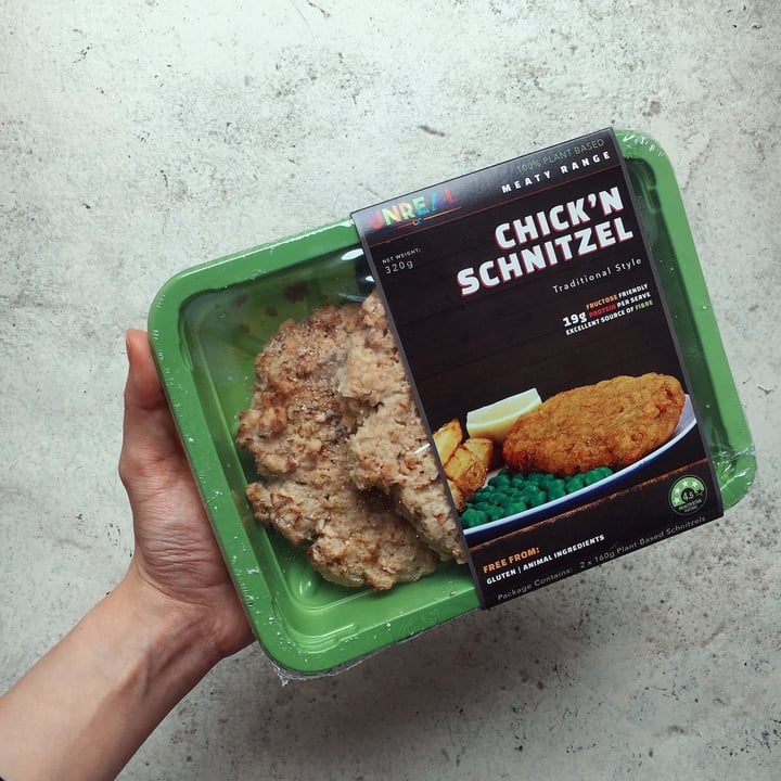 review photo of Unreal Co. Chick’n Schnitzel shared by @emberxx on 15 Dec 2019 - review