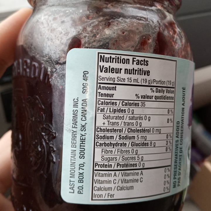 photo of Last Mountain Berry Farms Inc. Saskatoon Berry Jam shared by @ethicrangerbevegan on  20 Jan 2021 - review