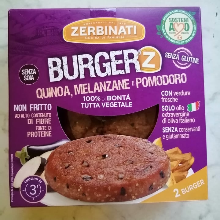 photo of Zerbinati Burger Quinoa, Melanzane e Pomodoro shared by @fedevegana on  02 Jun 2021 - review