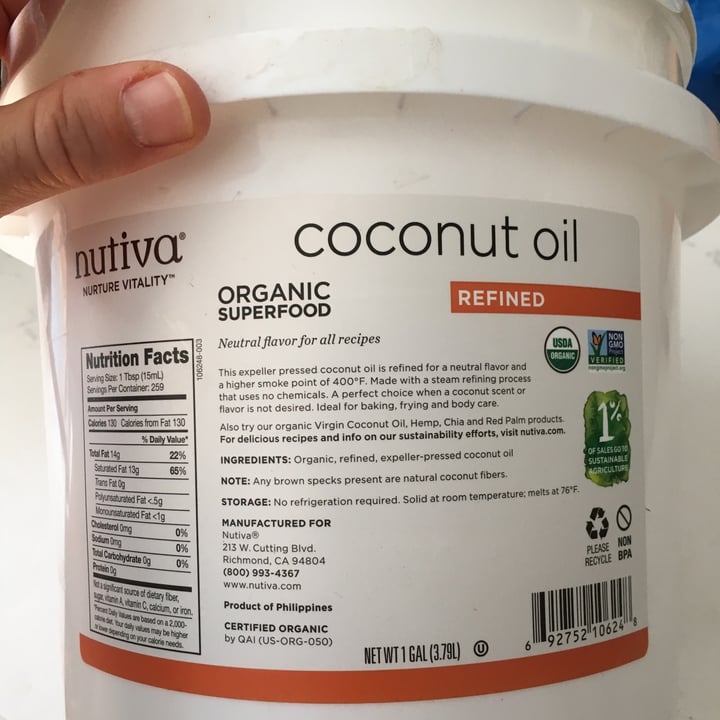 photo of Nutiva Organic Superfood Coconut Oil shared by @katyaxkatya on  30 Apr 2020 - review