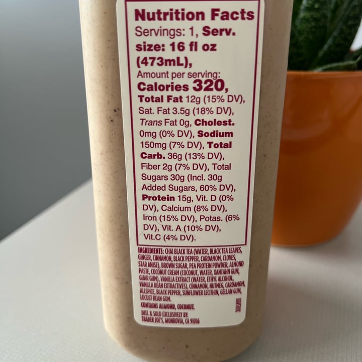 photo of Trader Joe's Vanilla Almond Spiced Chai shared by @bepotts on  25 May 2022 - review