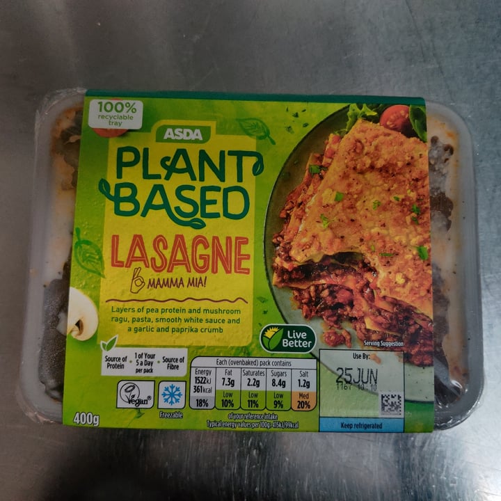 photo of ASDA Plant Based Lasagne shared by @ausra12321 on  23 Jun 2021 - review