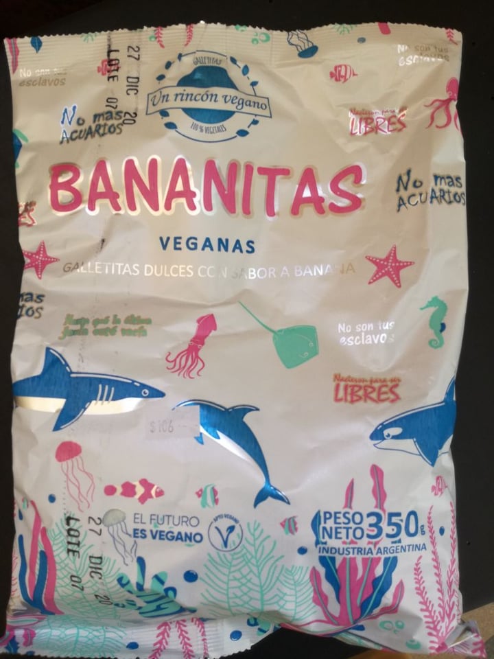 photo of Un Rincón Vegano Bananitas Galletitas Dulces con sabor a Banana shared by @juanma on  29 Apr 2020 - review