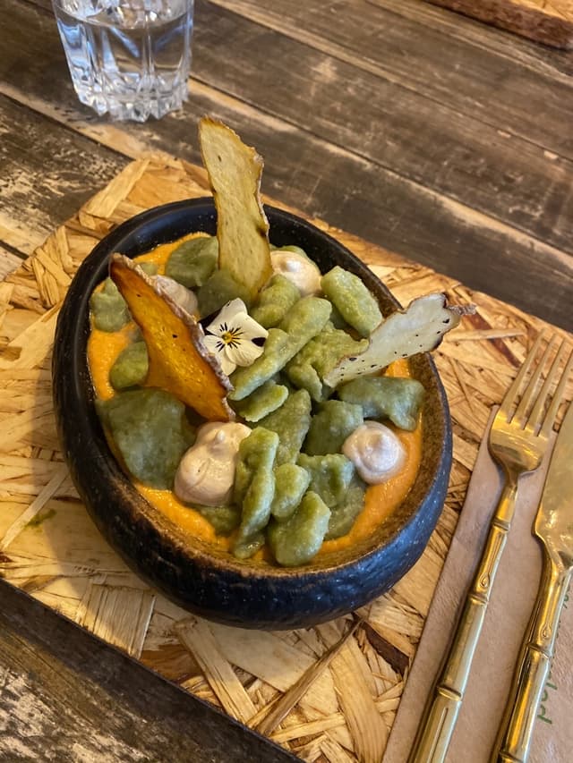 Foto do prato “Handmade Brocolli Gnocchi”