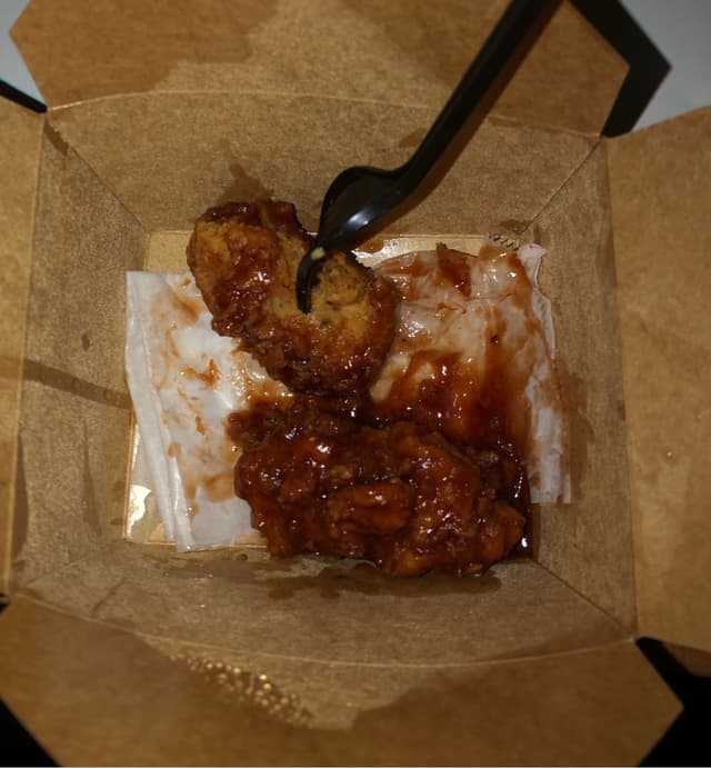 Photo of the dish “Rona meal (chicken Sandwhich, Boneless BBQ Wings, & Mac N Cheese)”