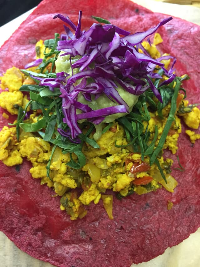 菜肴“Taco De Machaca Tofu”的照片