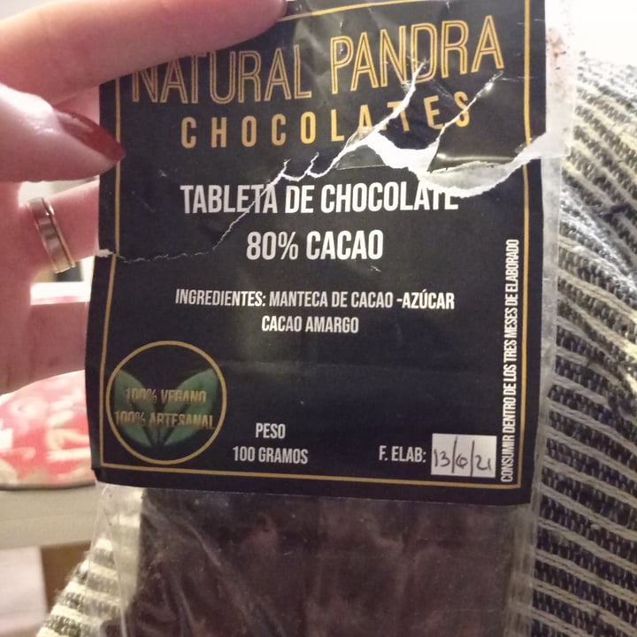 review photo of Natural pandra Tableta De Chocolate 80% Cacao shared by @lalisan on 26 Jun 2021 - review