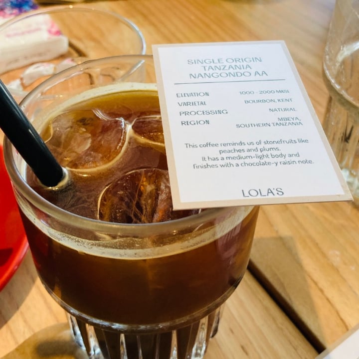 photo of Lola's Cafe Long Black (Iced) shared by @kathedrals on  30 May 2022 - review