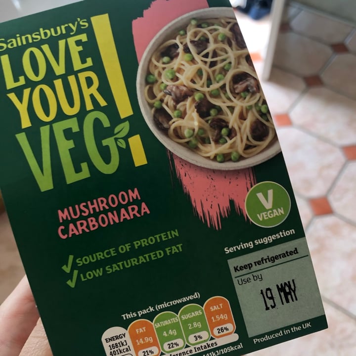 photo of Sainsbury's Mushroom Carbonara shared by @emily8 on  01 Jun 2020 - review