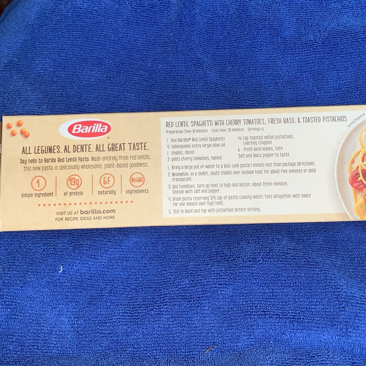 photo of Barilla Red Lentil Spaghetti shared by @usa-ute on  30 May 2022 - review