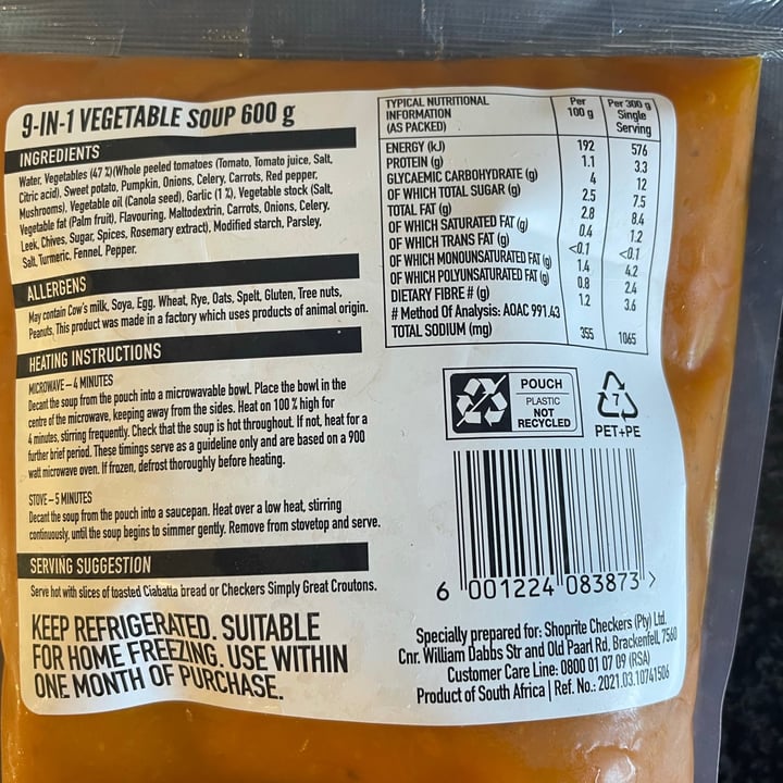 photo of Platinum Soups 9-In-1 Vegetable Soup shared by @thehumblechickpea on  16 Aug 2021 - review