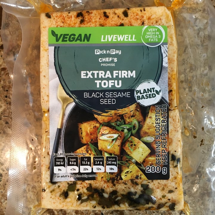 photo of Pick n Pay Black Sesame Seed Extra Firm Tofu shared by @mailidyer on  16 May 2020 - review