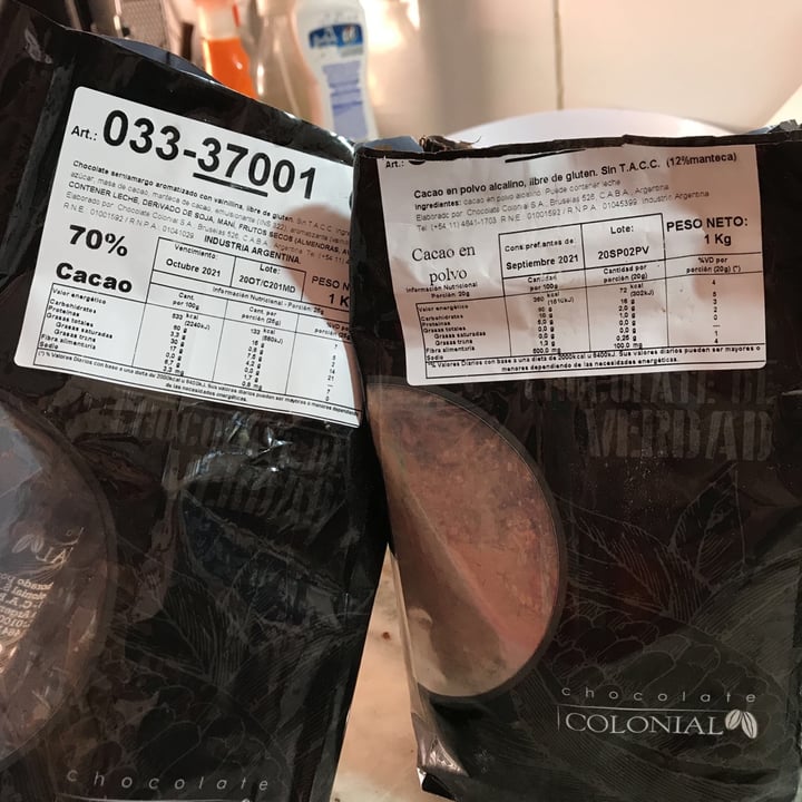 review photo of Chocolate Colonial Cacao 70% shared by @vganapasteleria on 01 Dec 2020 - review