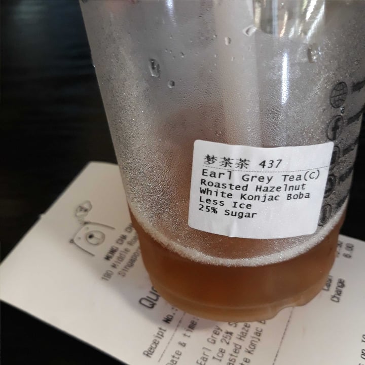 photo of Mong Cha Cha Cafe 梦茶茶 Earl Grey Roasted Hazelnut White Konjac Boba shared by @jacquelinefxp on  27 Jun 2020 - review