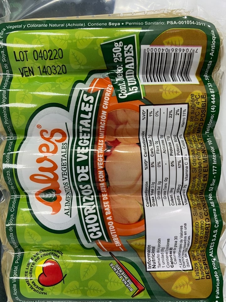 review photo of Alves Alimentos Salchichas Perro de Vegetales shared by @lamamadesimonkey on 11 Feb 2020 - review