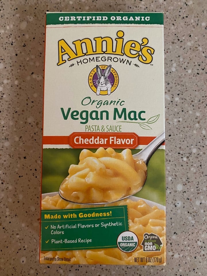 photo of Annie’s Organic Vegan Mac Cheddar Flavor shared by @circeamerman on  14 Apr 2020 - review