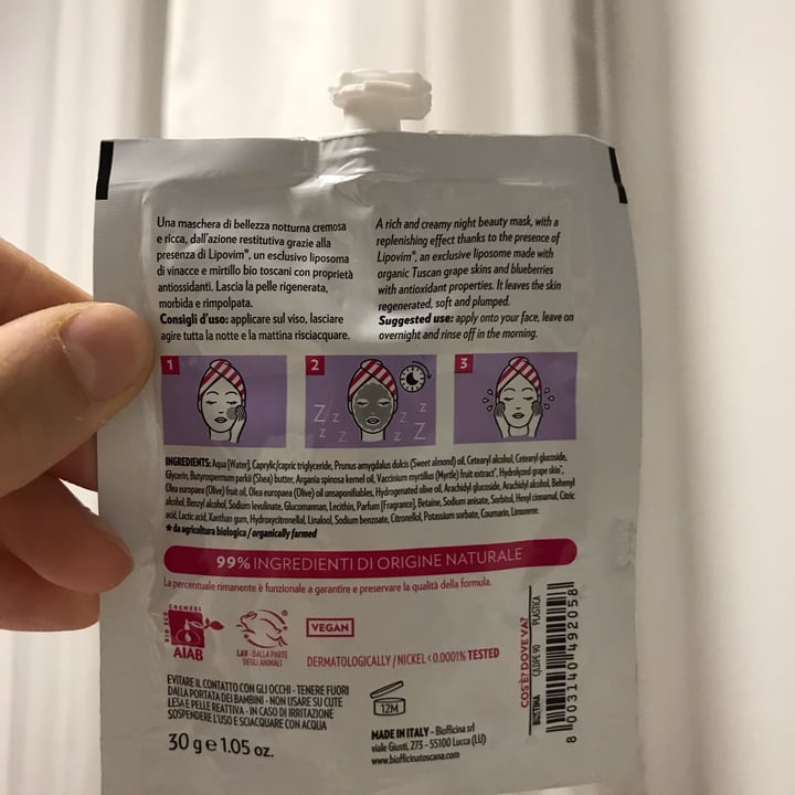 review photo of Biofficina Toscana Beauty Sleep Night Mask shared by @sarabettini on 29 Nov 2022 - review