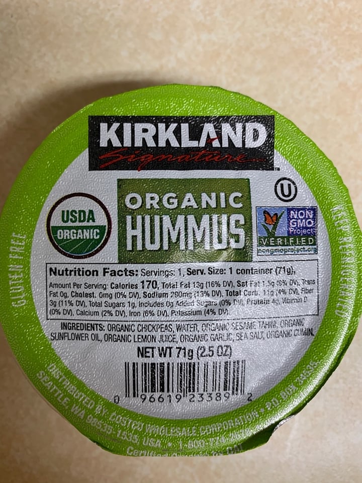 photo of Kirkland Signature Hummus shared by @pbric1 on  23 Dec 2019 - review