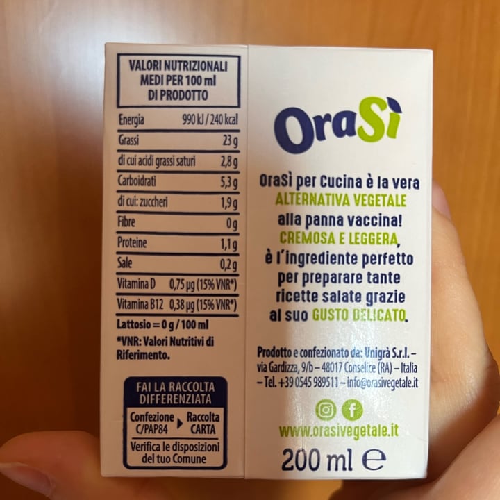 photo of OraSí Panna Da Cucina vegetale shared by @ayssela on  26 Jun 2022 - review