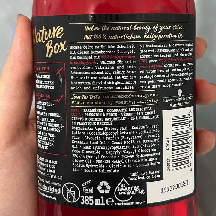 review photo of Nature Box Beauty Pomegranate shower gel shared by @shaima on 18 Aug 2022 - review