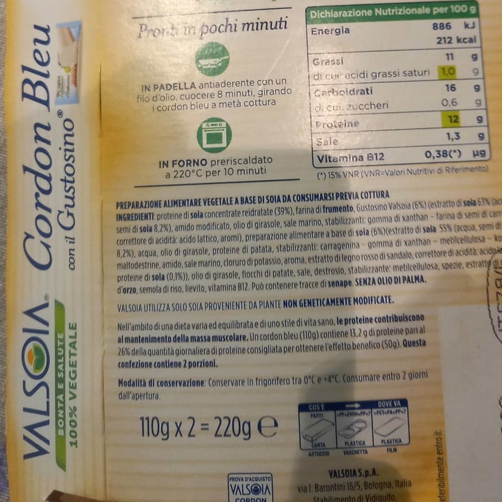 photo of Valsoia Cordon Bleu con il Gustosino shared by @cardax on  12 Sep 2022 - review