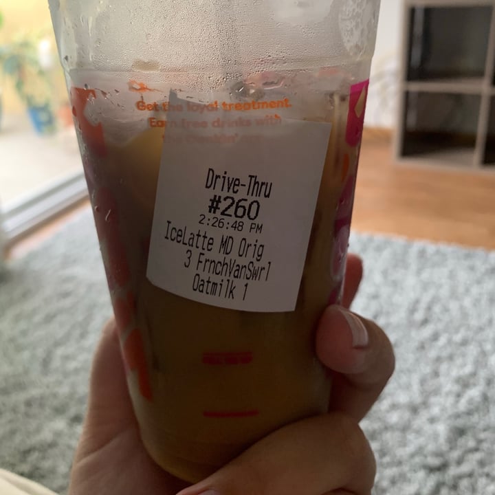 photo of Dunkin' Iced Oat Milk Latte shared by @elliejeanmcd on  07 Sep 2020 - review