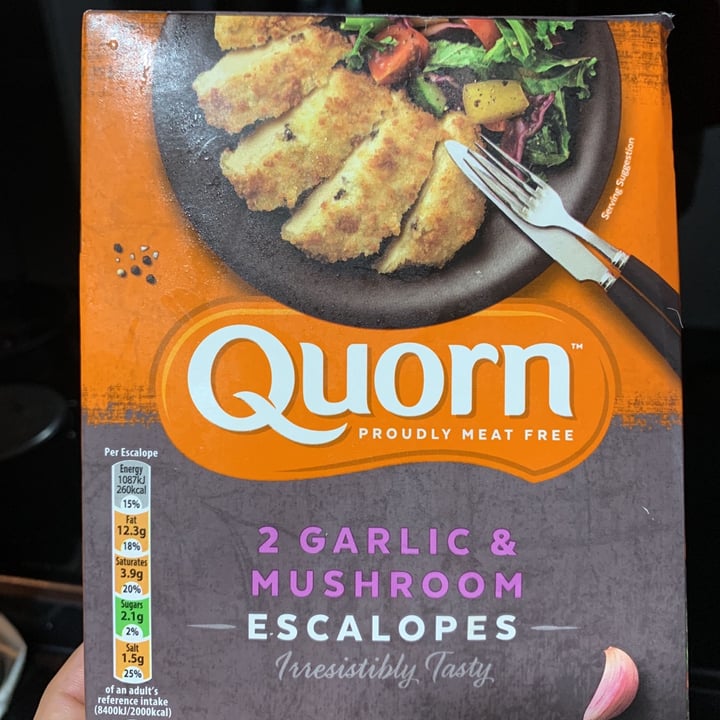 photo of Quorn Quorn Garlic & Mushroom Escalopes shared by @apocalyplease on  30 May 2020 - review