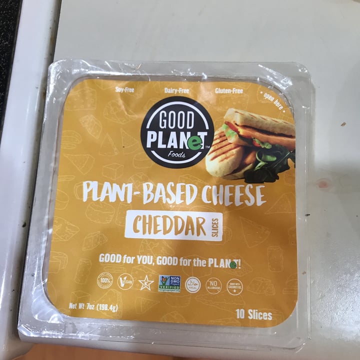 photo of Good Planet Foods Dairy-free Cheddar Cheese Slices shared by @becccavocado on  10 Jun 2020 - review