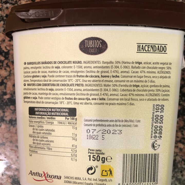 review photo of Hacendado Tubitos Choco shared by @patipatt on 13 Dec 2022 - review