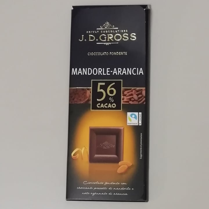 photo of J. D. Gross Almond & Orange 56% cacao shared by @lalindaveg on  17 Jun 2022 - review