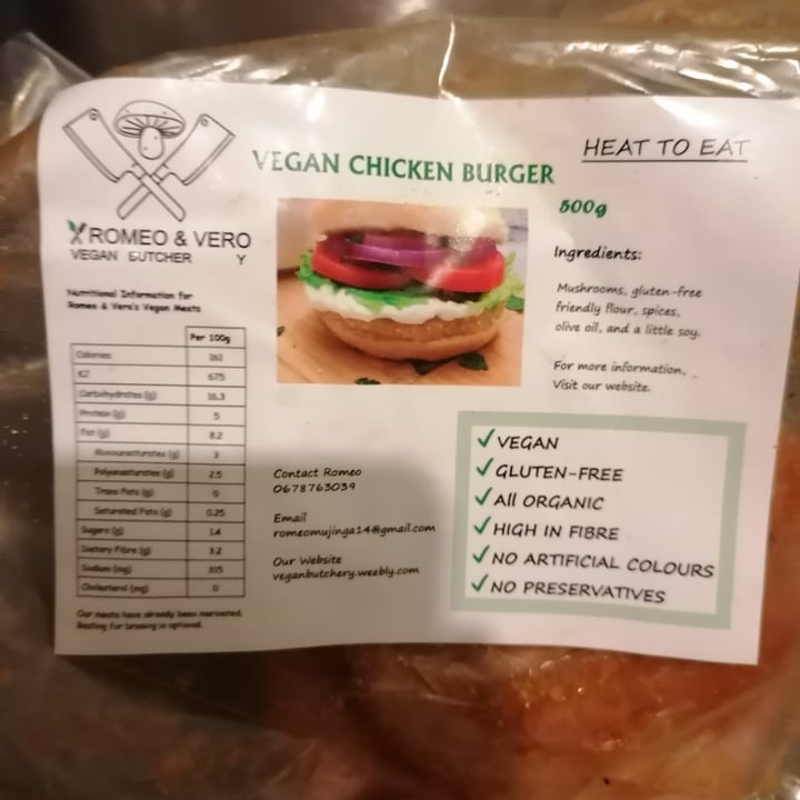 photo of Romeo & Vero Vegan Butcherie Chicken Burger shared by @rushisushi7 on  07 Jul 2021 - review